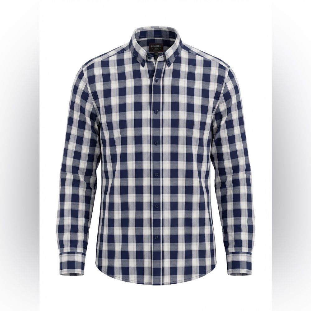 UNTUCKIT MENS BUTTON DOWN SHIRT SIZE L BLUE CHECK